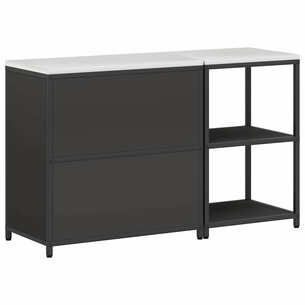 Küchenlager-Set mit Regal 2 pcs Schwarz 150 x 50 x 92 cm