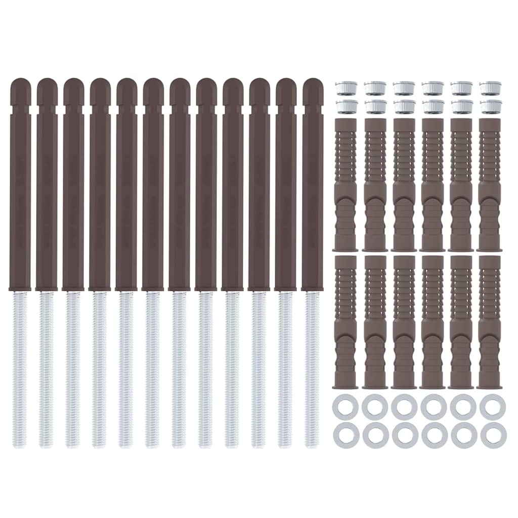 Schwebende Regalträger 12 pcs Braun Ø10 x 170 mm Stahl