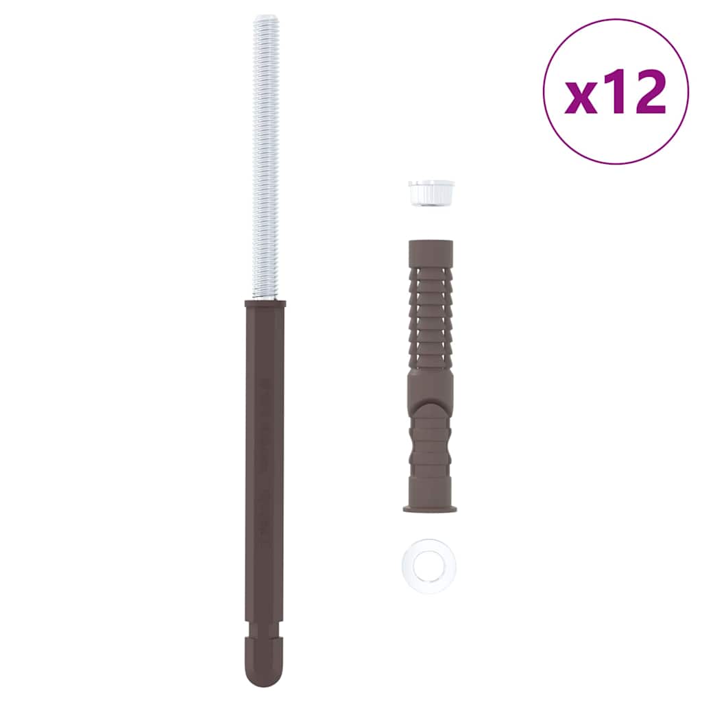 Schwebende Regalträger 12 pcs Braun Ø10 x 170 mm Stahl