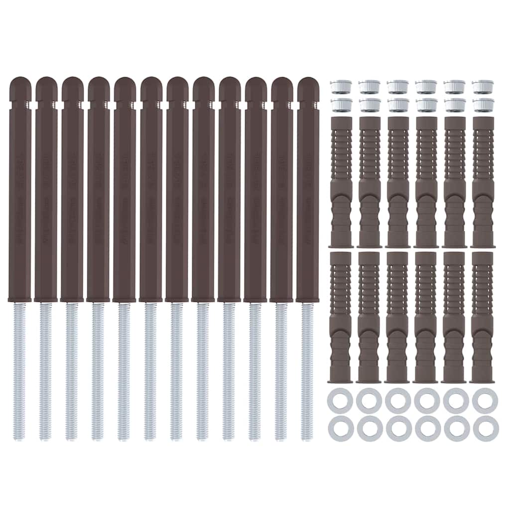 Schwebende Regalträger 12 pcs Braun Ø12 x 190 mm Stahl