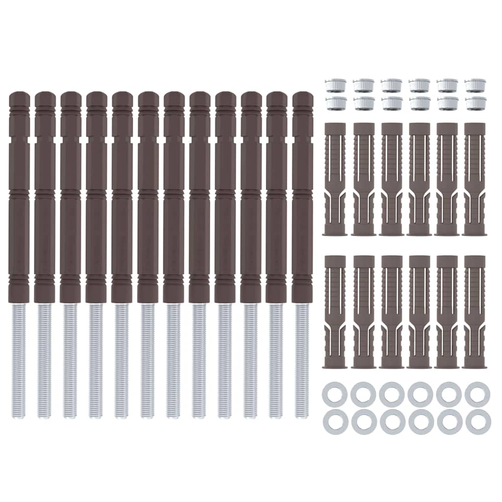 Schwebende Regalträger 12 pcs Braun Ø14 x 210 mm Stahl