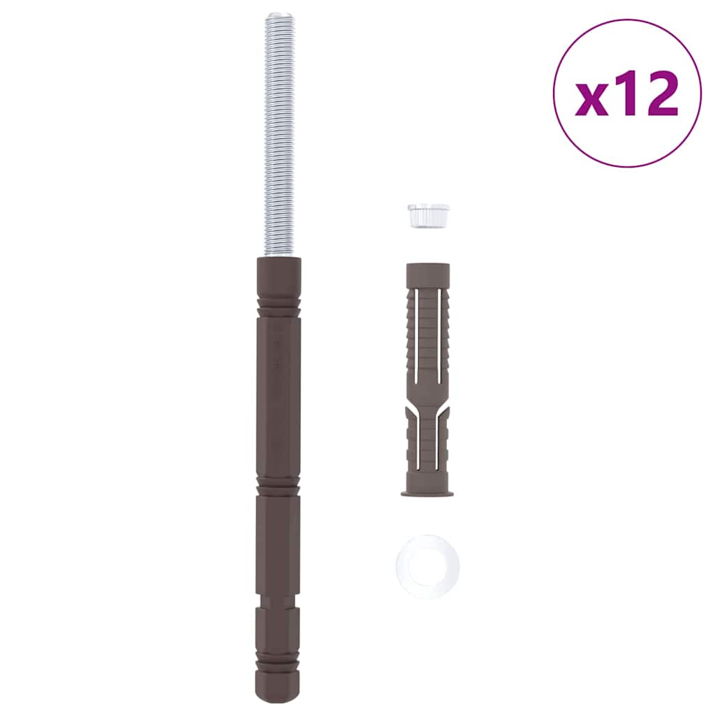 Schwebende Regalträger 12 pcs Braun Ø14 x 210 mm Stahl