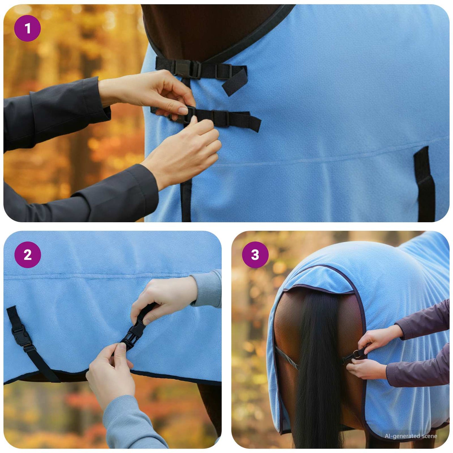 Pferdedecke Volles Aqua 125 cm Polyester-Fleece