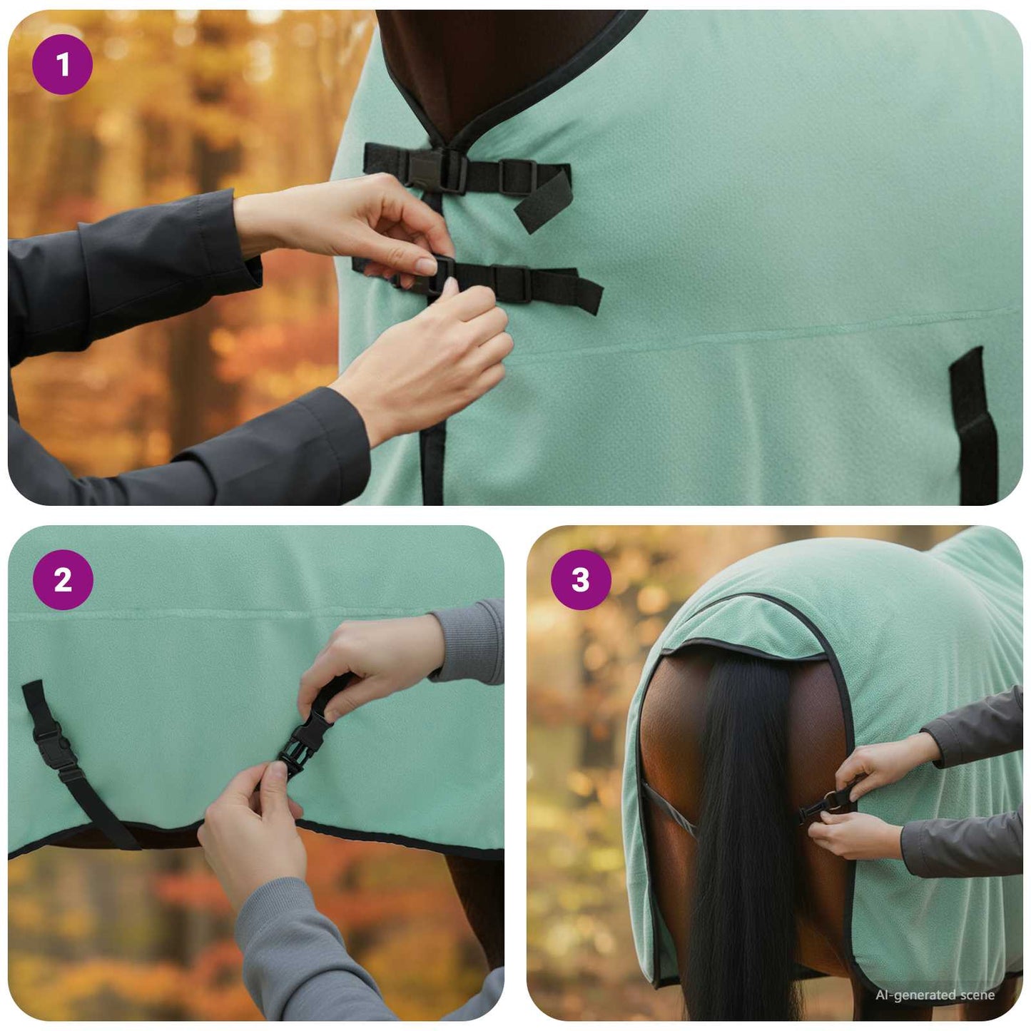 Pferdedecke Sondergrün 145 cm Polyester-Fleece