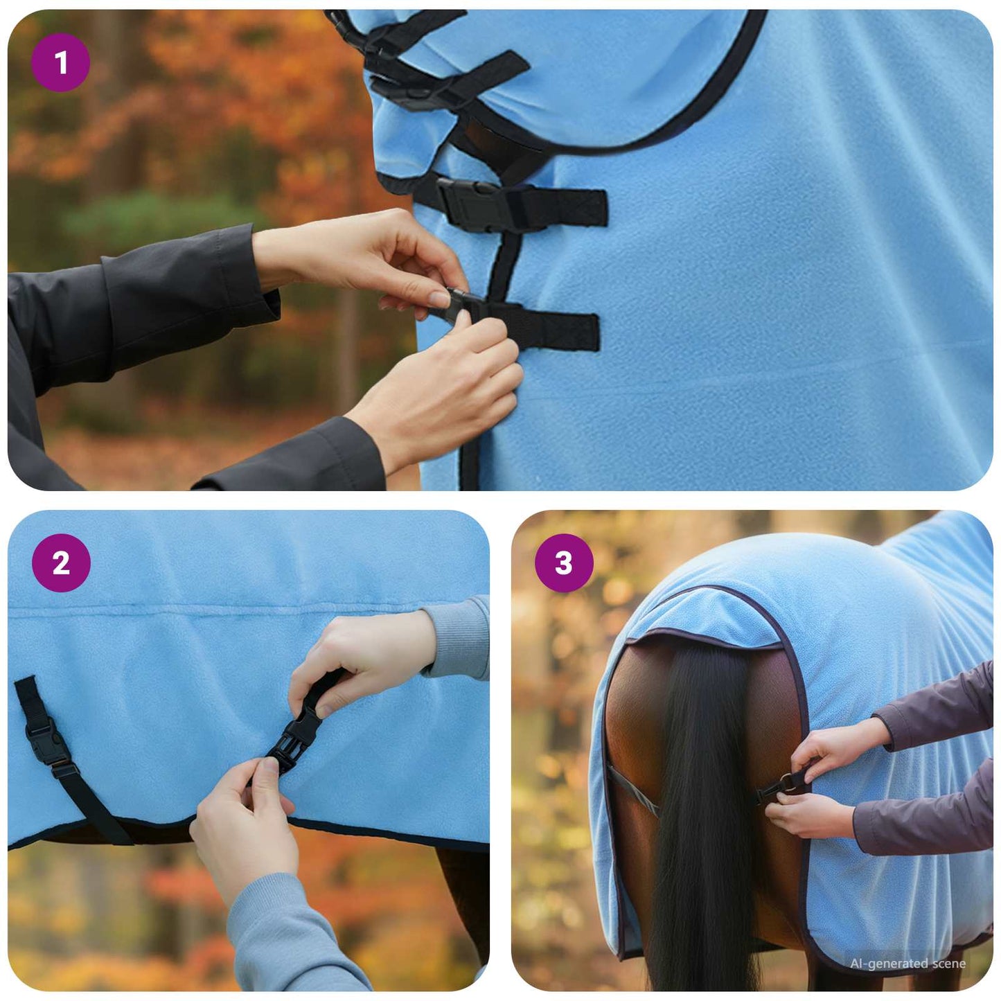 Pferdedecke Volles Aqua 145 cm Polyester-Fleece