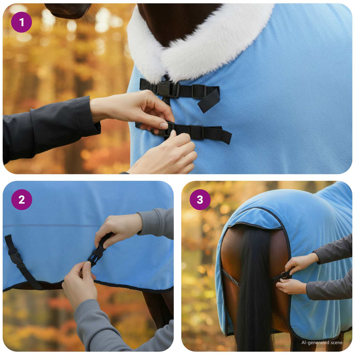 Pferdedecke Aqua 135 cm Polarfleece