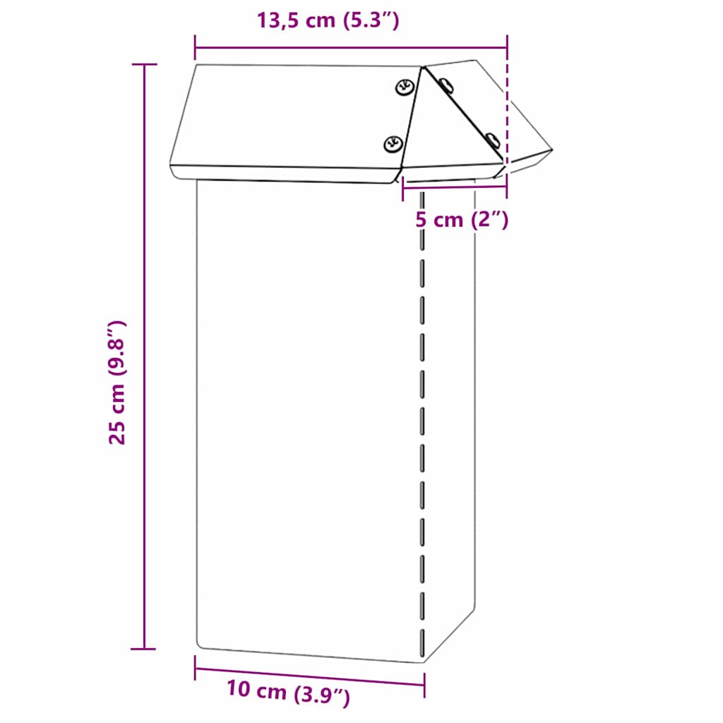 Schneckenzaun 13,5 x 13,5 x 25 cm Wetterfeststahl Rostoptik