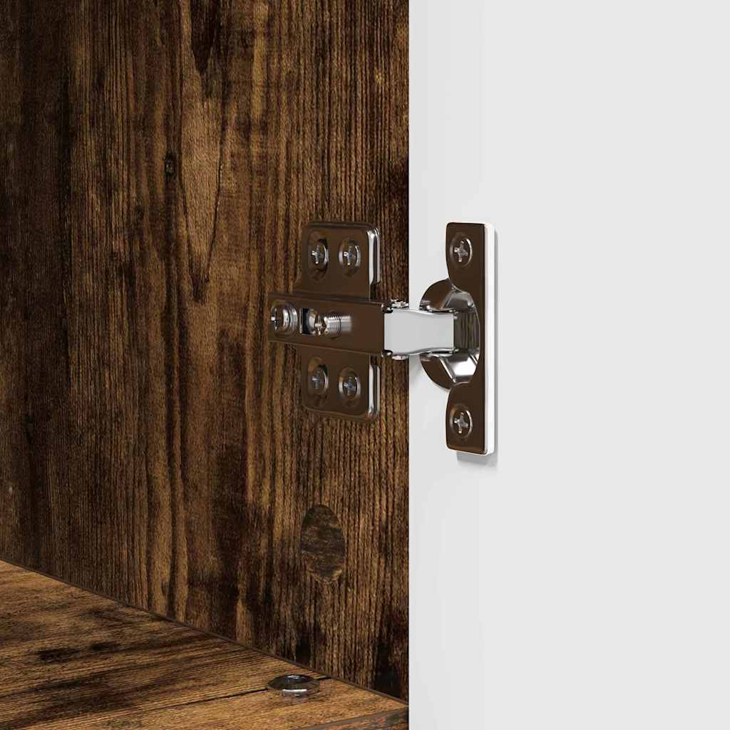 Badezimmermöbel Set mit Regal 3 pcs Räuchereiche Holzwerkstoff