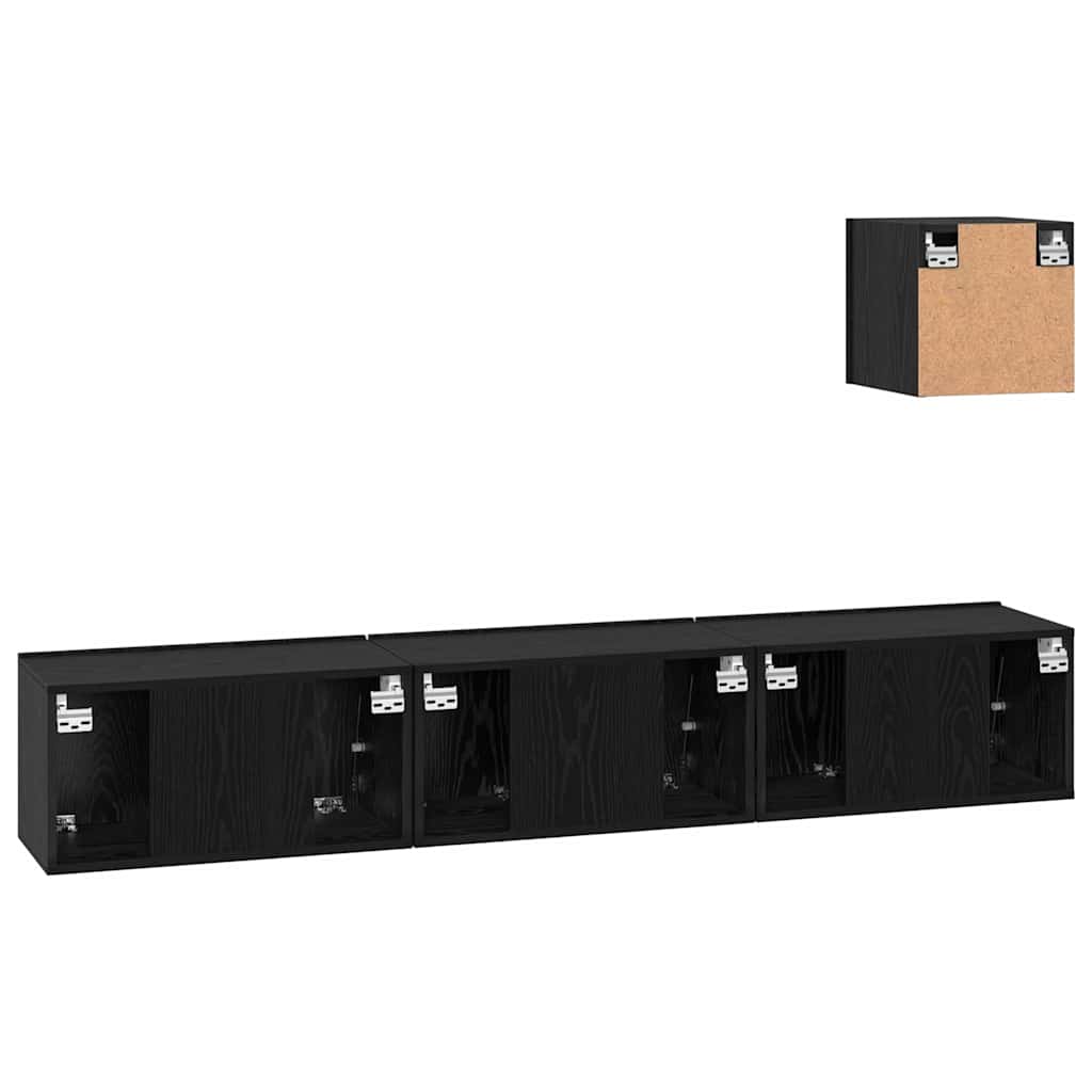 TV-Möbel-Set 4 pcs Schwarz Eichen-Optik 60 x 30 x 30 cm