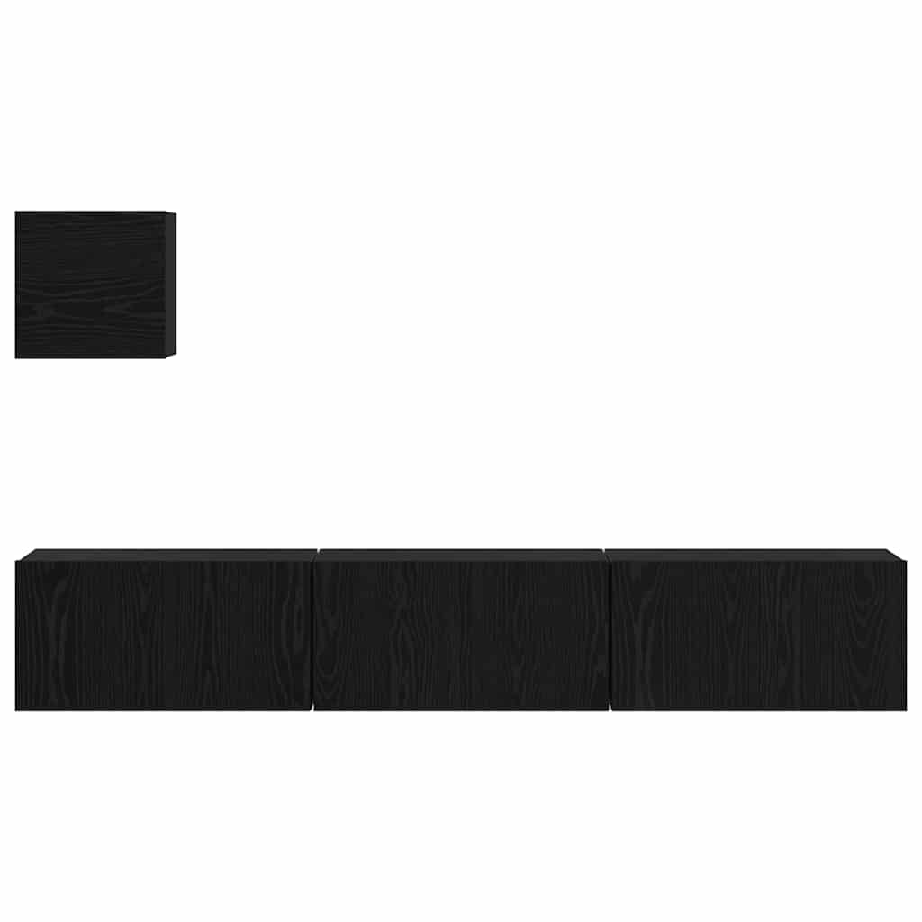 TV-Möbel-Set 4 pcs Schwarz Eichen-Optik 60 x 30 x 30 cm