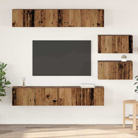 TV-Schrank Set 6 pcs Altholz Mittelgroß Holzwerkstoff
