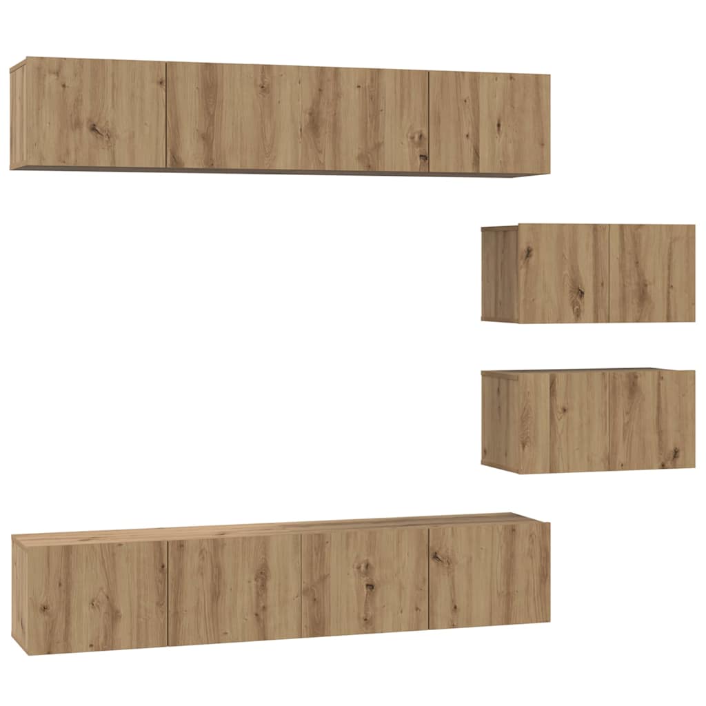 TV-Schrank Set 6 pcs Artisan-Eiche 80 x 30 x 30 cm Mittel