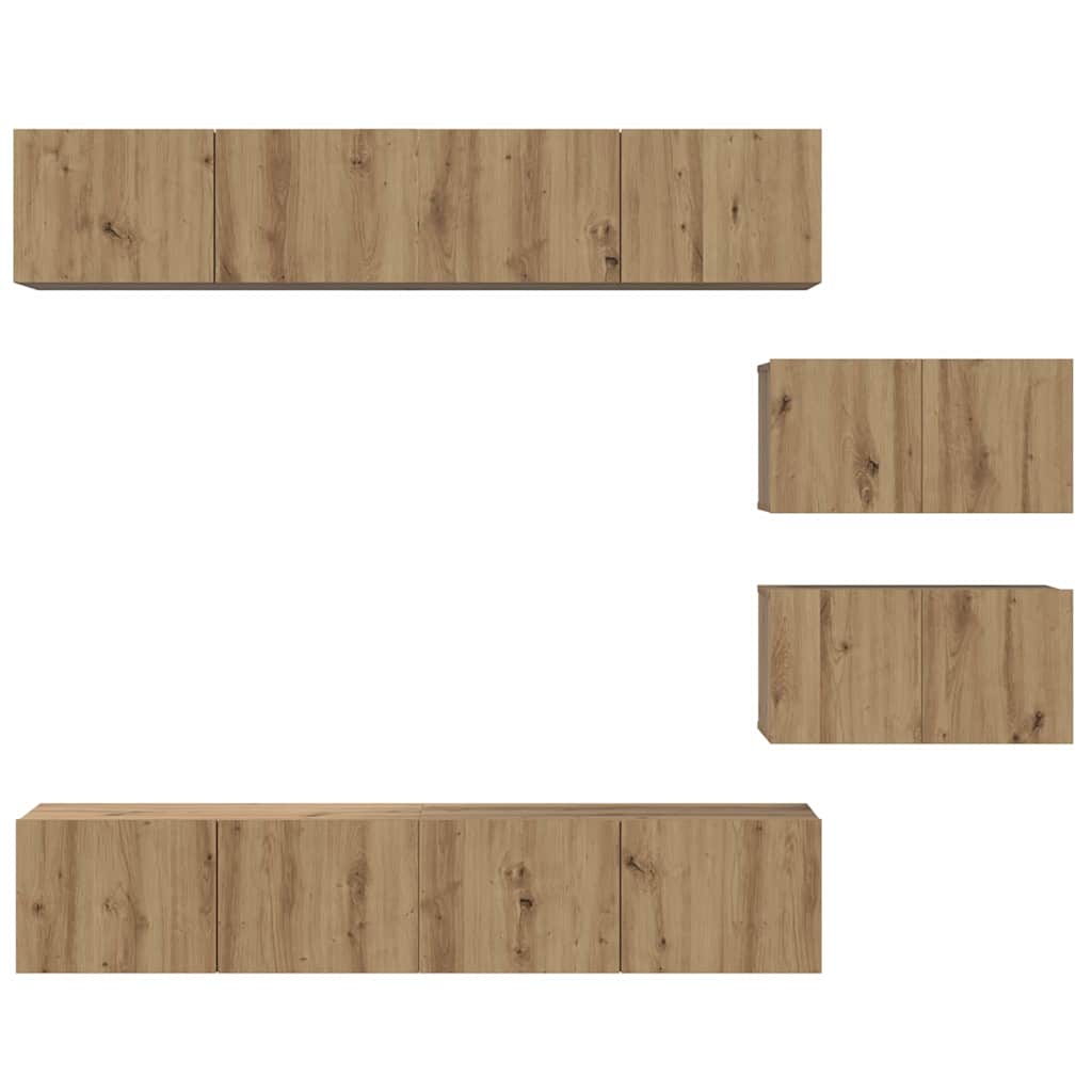 TV-Schrank Set 6 pcs Artisan-Eiche 80 x 30 x 30 cm Mittel