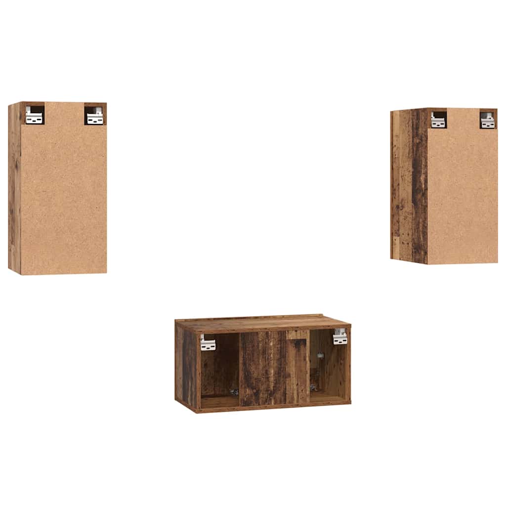 TV-Schrank-Set 3 pcs Altholz 60 x 30 x 30 cm Holzwerkstoff