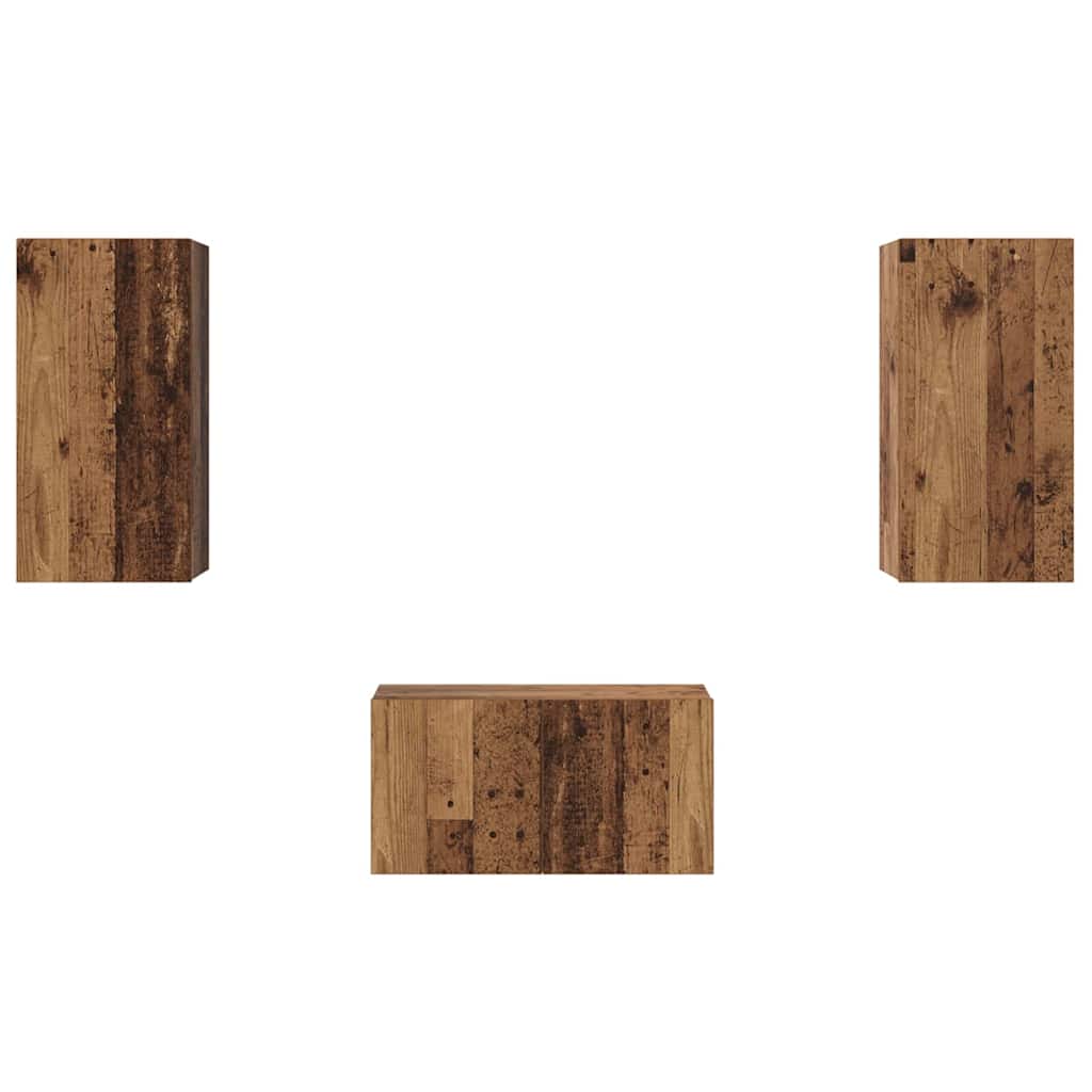 TV-Schrank-Set 3 pcs Altholz 60 x 30 x 30 cm Holzwerkstoff