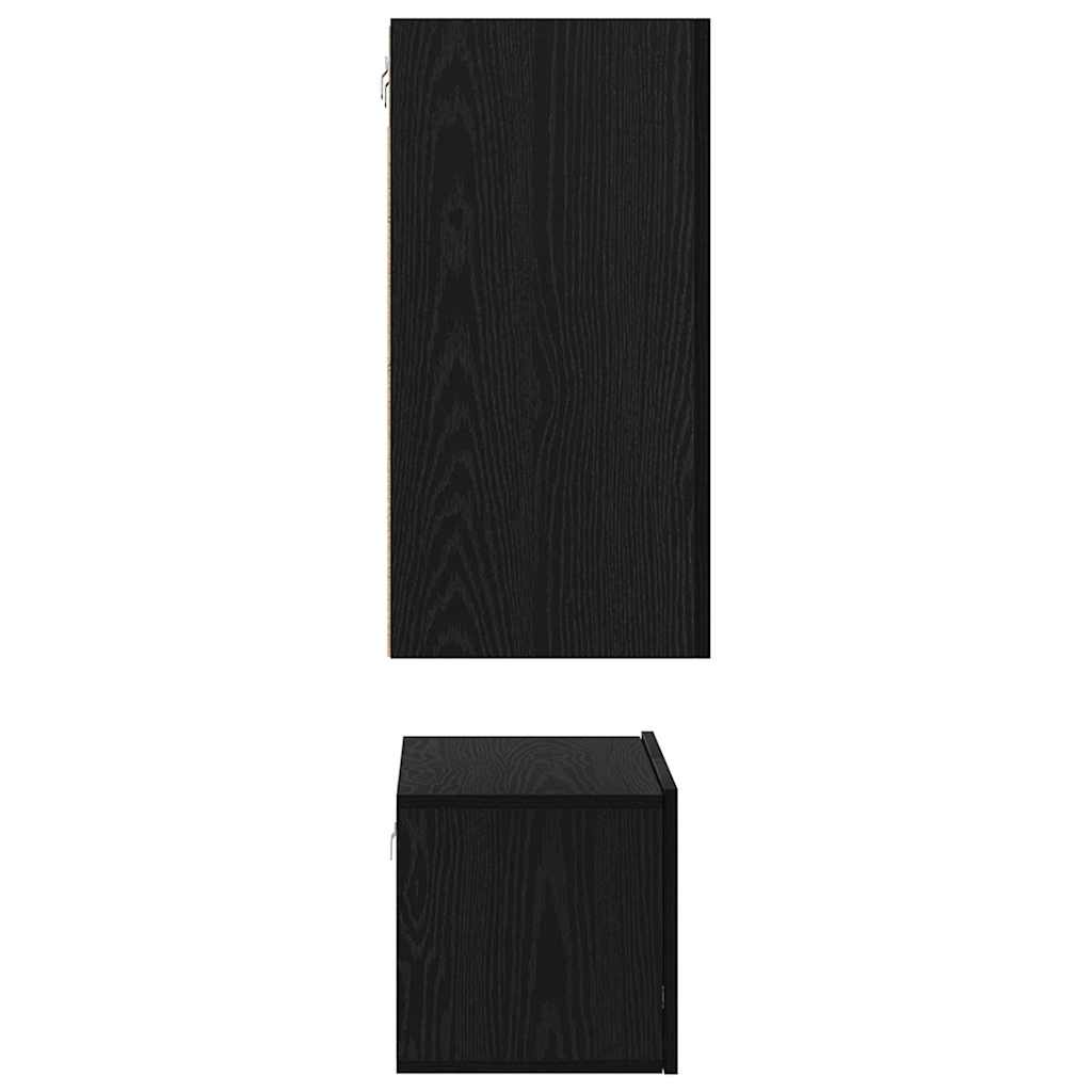 TV-Schrank-Set 3 pcs Schwarz Eichen-Optik 60 x 30 x 30 cm