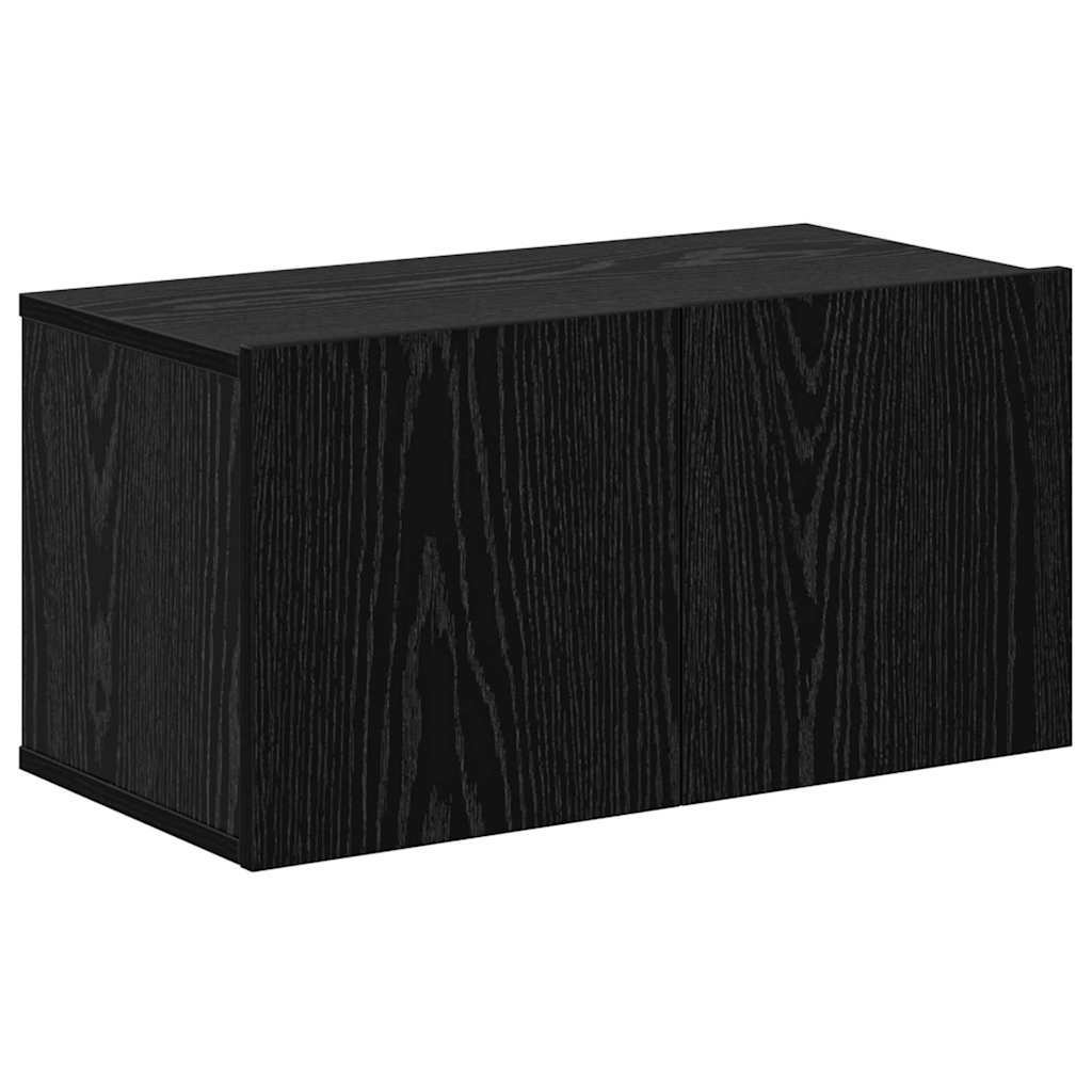 Wand TV Schrank 4 pcs Schwarz Eichen-Optik 200 x 30 x 30 cm