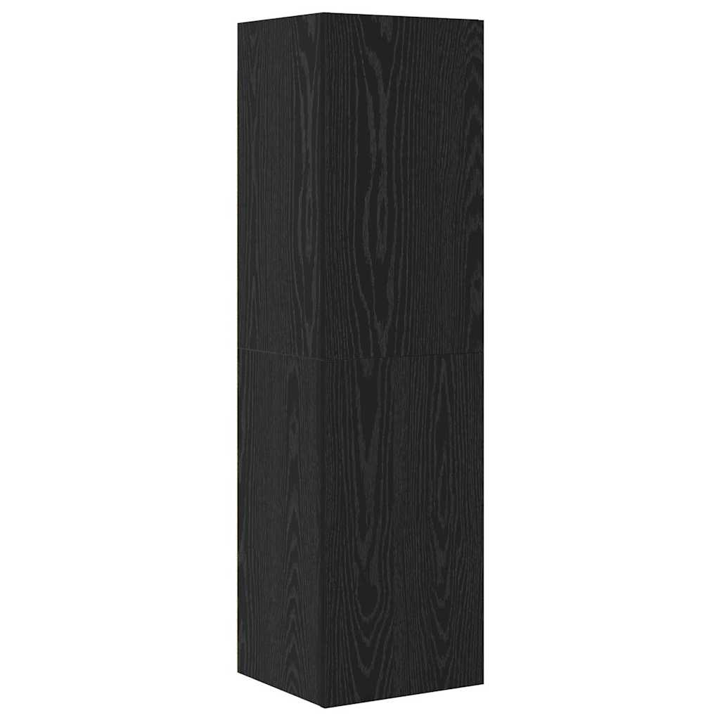 Wand TV Schrank 4 pcs Schwarz Eichen-Optik 200 x 30 x 30 cm