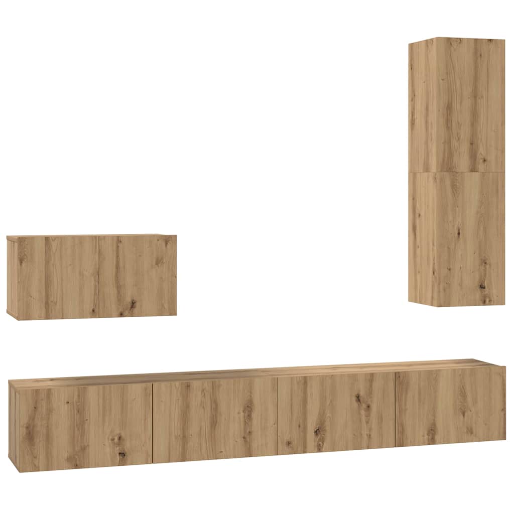 TV-Schrank Set 4 pcs Artisan-Eiche 200 x 30 x 30 cm