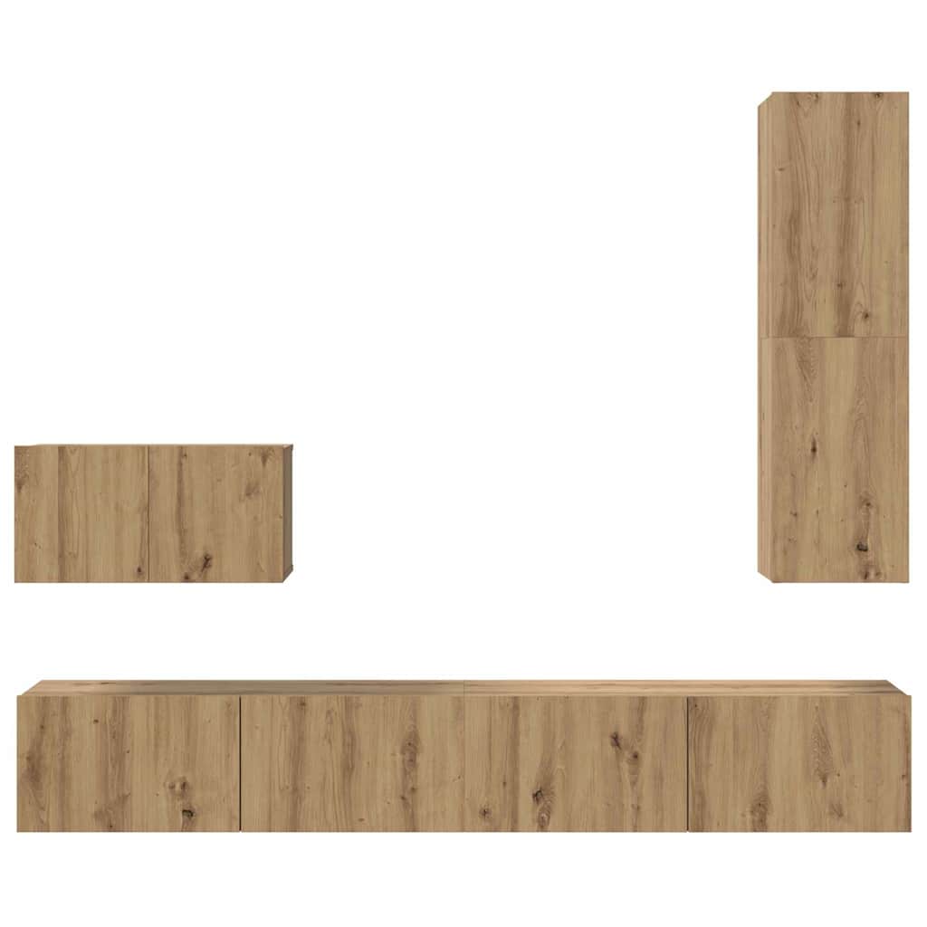 TV-Schrank Set 4 pcs Artisan-Eiche 200 x 30 x 30 cm