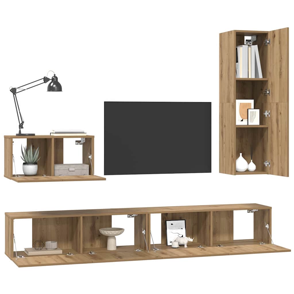 TV-Schrank Set 4 pcs Artisan-Eiche 200 x 30 x 30 cm