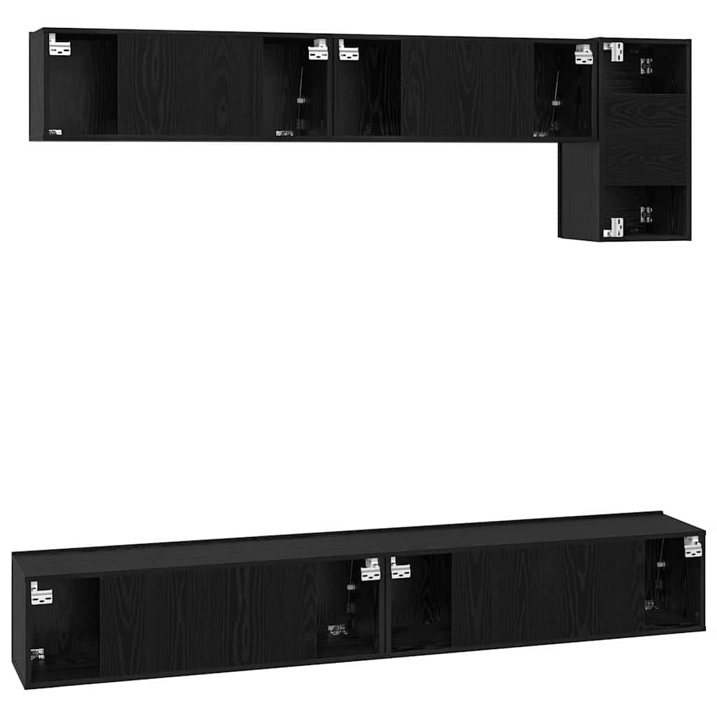 TV-Möbel-Set 5 pcs Schwarz Eichen-Optik 100 x 30 x 30 cm