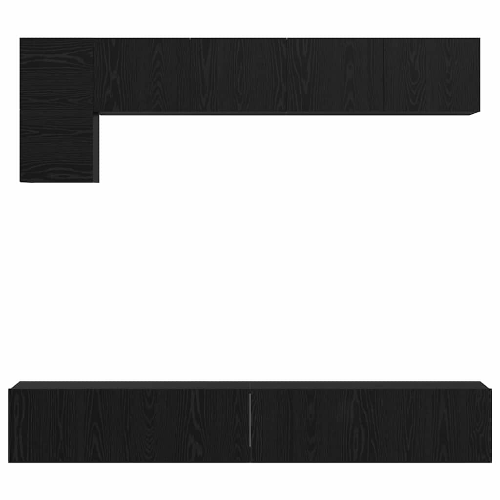 TV-Möbel-Set 5 pcs Schwarz Eichen-Optik 100 x 30 x 30 cm