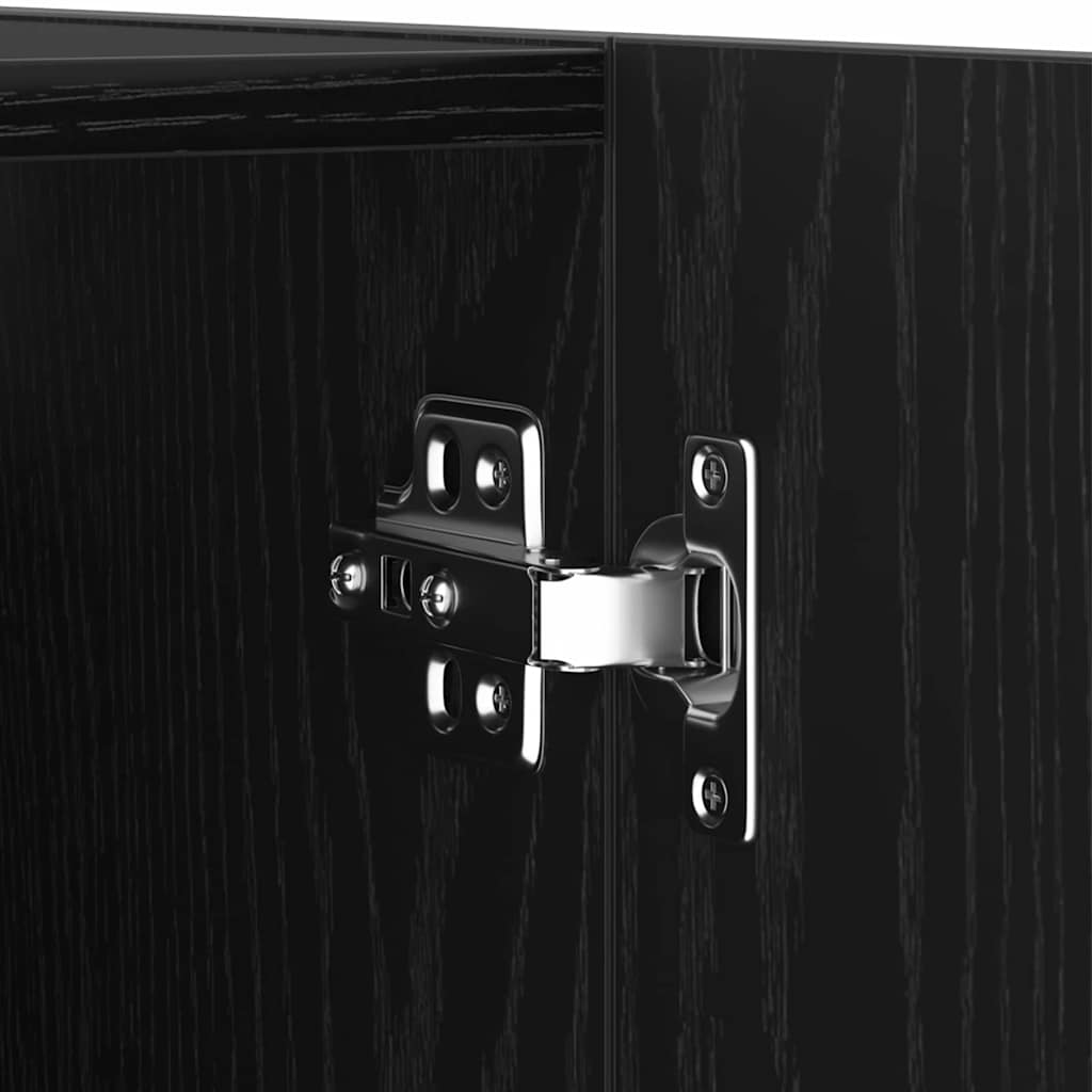 4-teiliges TV-Schrank-Set -Wandmontierte schwarze Eiche aus engineered wood