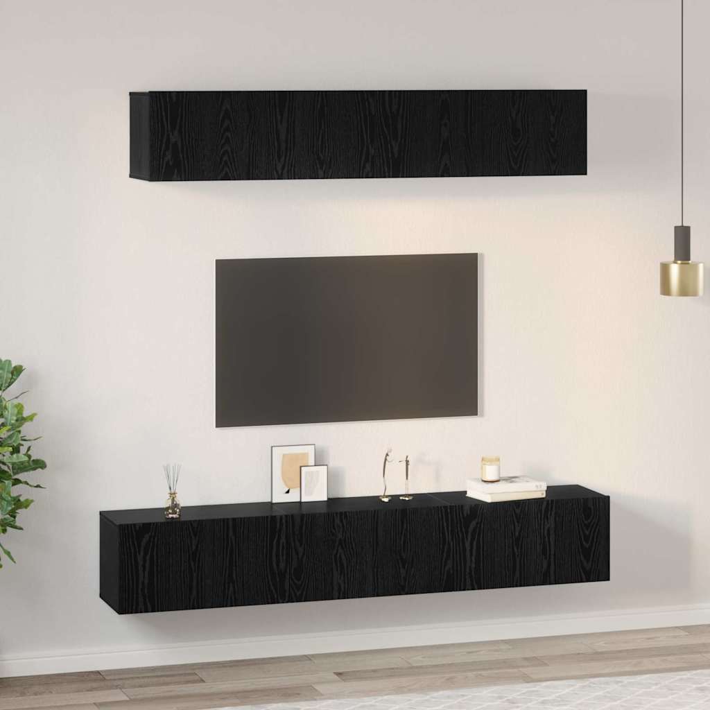 TV-Möbel-Set 5 pcs Schwarz Eichen-Optik 100 x 30 x 30 cm