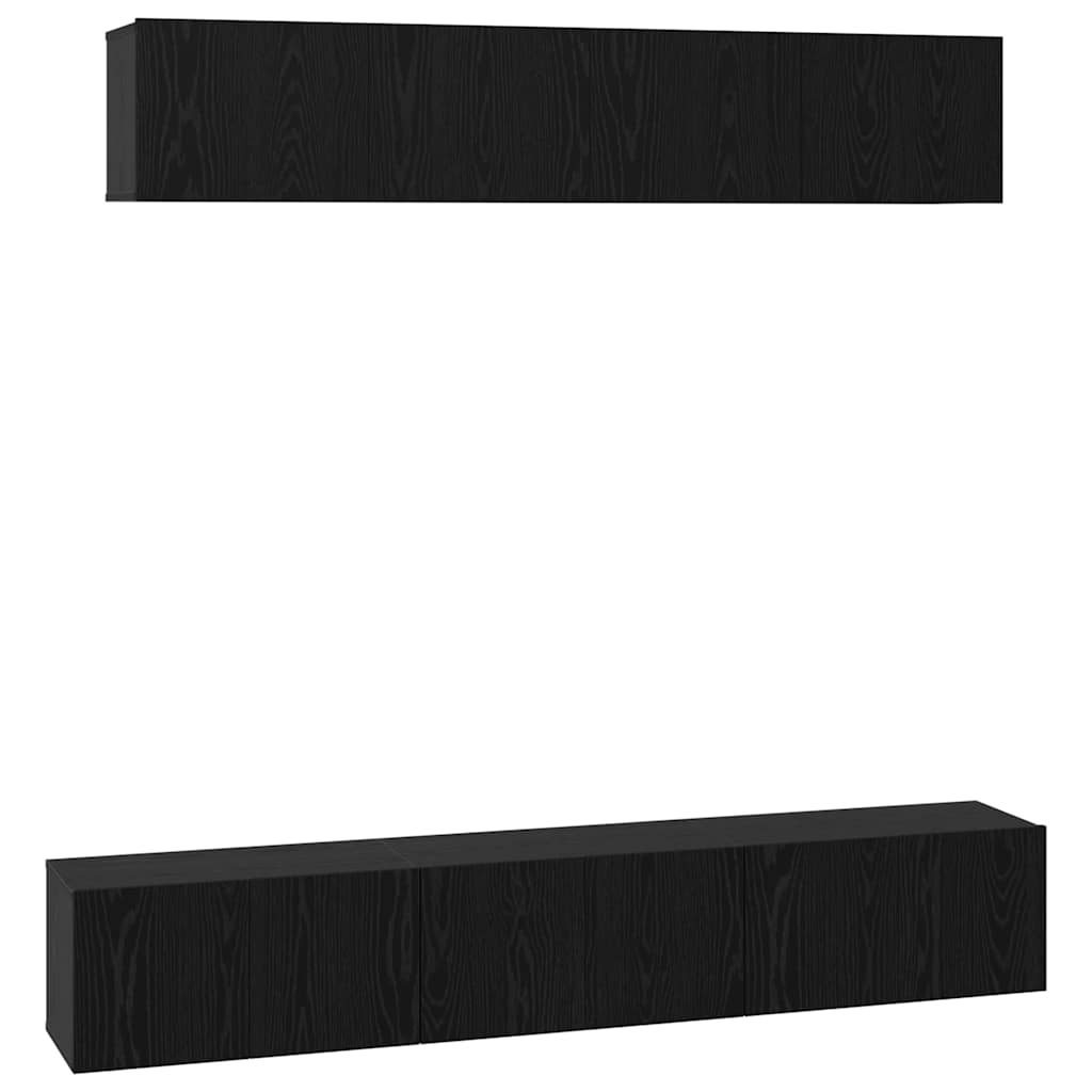 TV-Möbel-Set 5 pcs Schwarz Eichen-Optik 100 x 30 x 30 cm