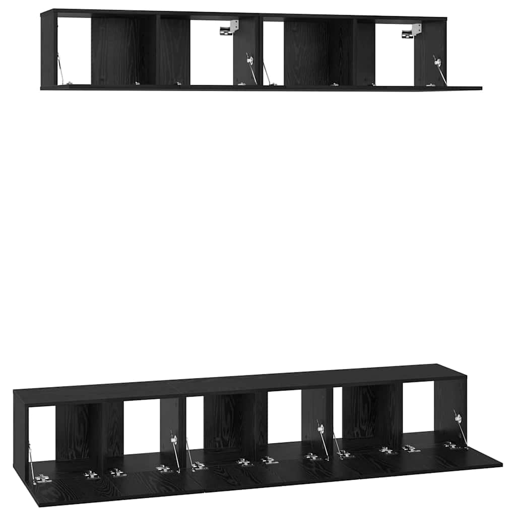 TV-Möbel-Set 5 pcs Schwarz Eichen-Optik 100 x 30 x 30 cm