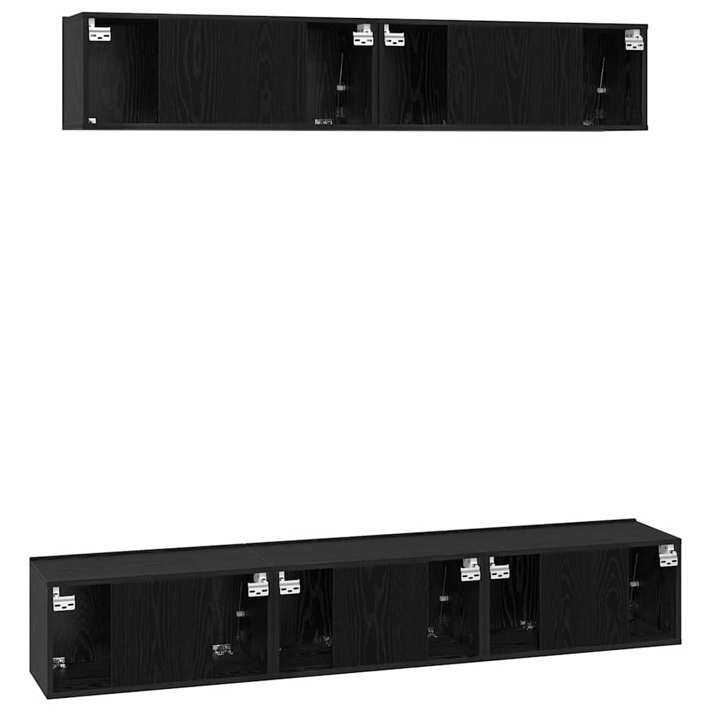 TV-Möbel-Set 5 pcs Schwarz Eichen-Optik 100 x 30 x 30 cm