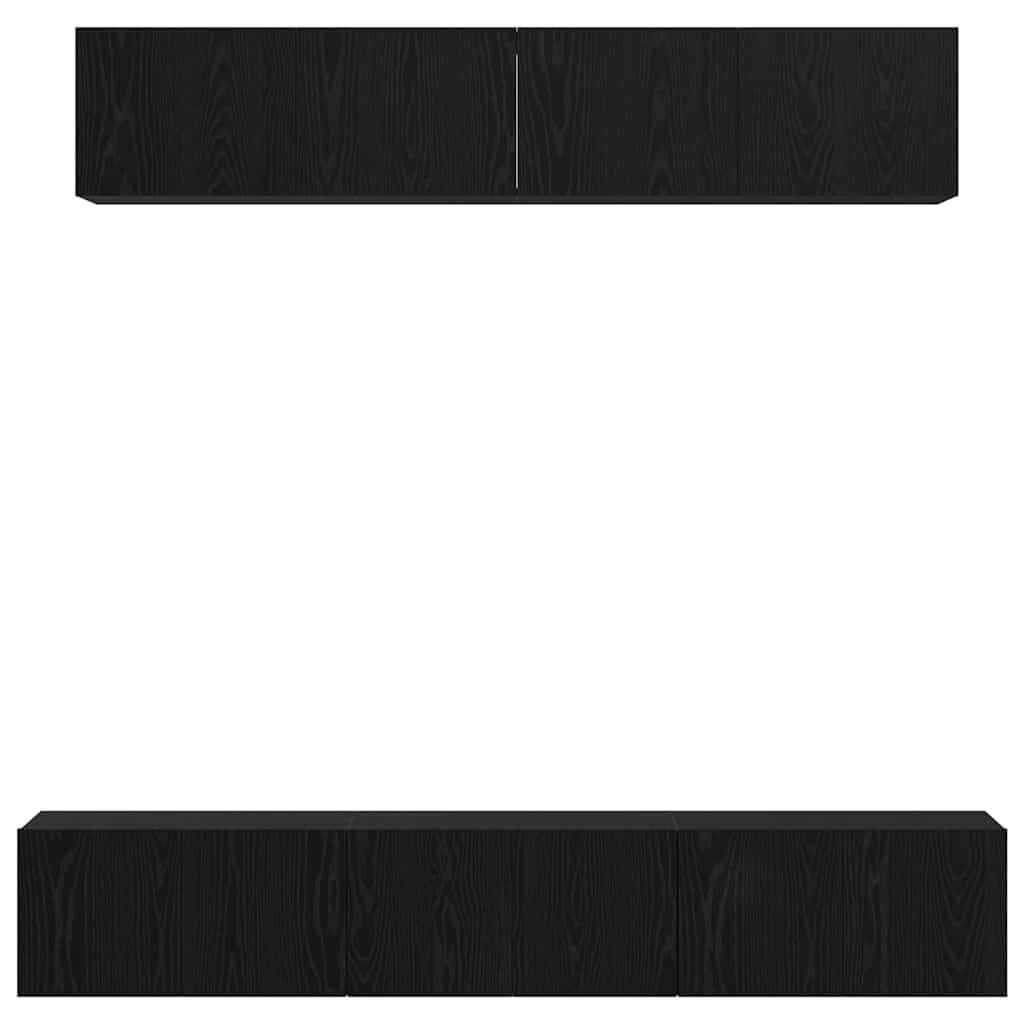 TV-Möbel-Set 5 pcs Schwarz Eichen-Optik 100 x 30 x 30 cm