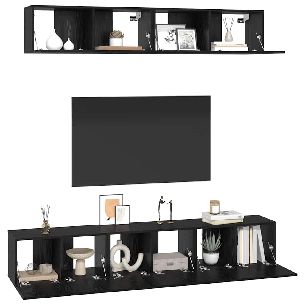 TV-Möbel-Set 5 pcs Schwarz Eichen-Optik 100 x 30 x 30 cm
