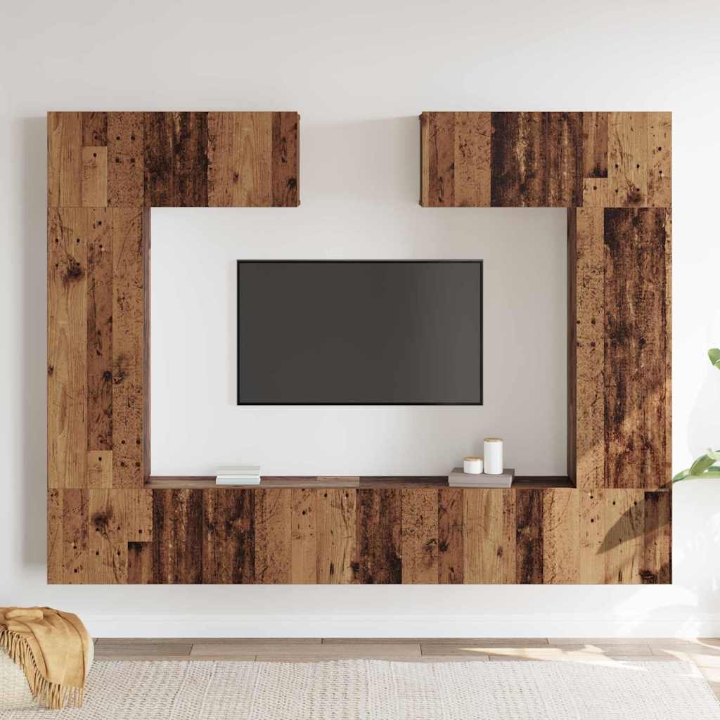 TV-Schranksystem 6 pcs Altholz 200 x 30 x 150 cm Holzwerkstoff