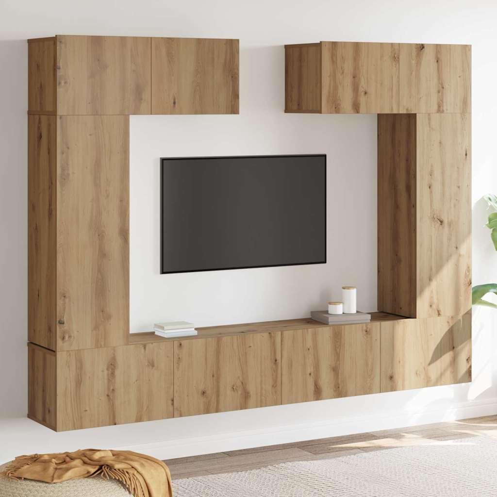 TV-Schranksystem 6 pcs Artisan-Eiche 200 x 30 x 150 cm