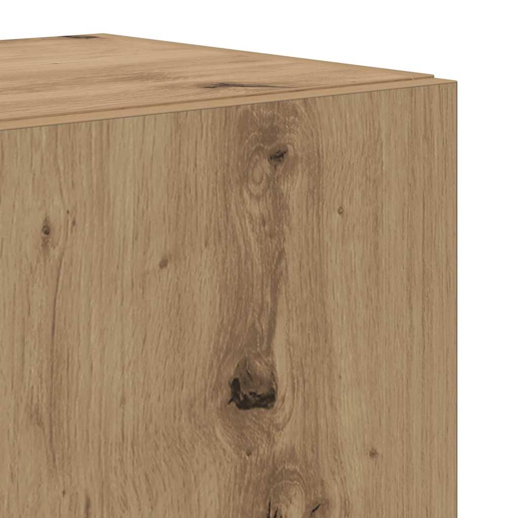 4-teiliges TV-Schrankset zur Wandmontage in Artisan Eiche, aus beschichtetem Holz