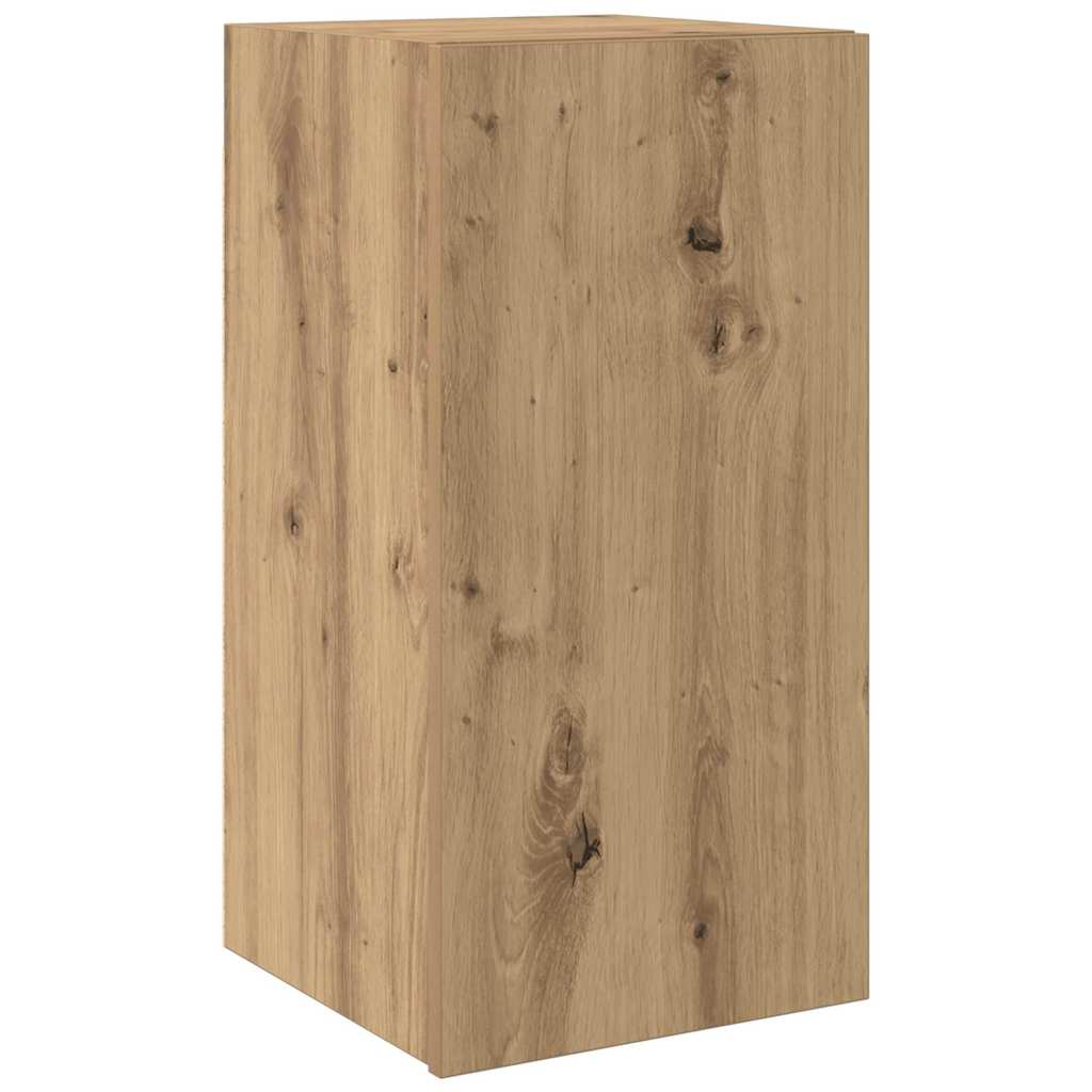 4-teiliges TV-Schrankset zur Wandmontage in Artisan Eiche, aus beschichtetem Holz