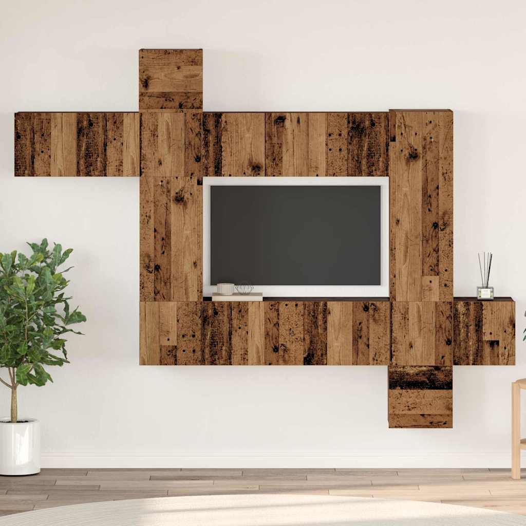TV-Möbel-Set 10 pcs Altholz 30,5 x 30 x 90 cm Holzwerkstoff