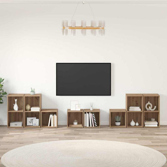TV-Schrank Set 8 pcs Artisan-Eiche 37 x 35 x 72 cm