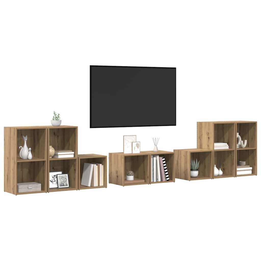 TV-Schrank Set 8 pcs Artisan-Eiche 37 x 35 x 72 cm