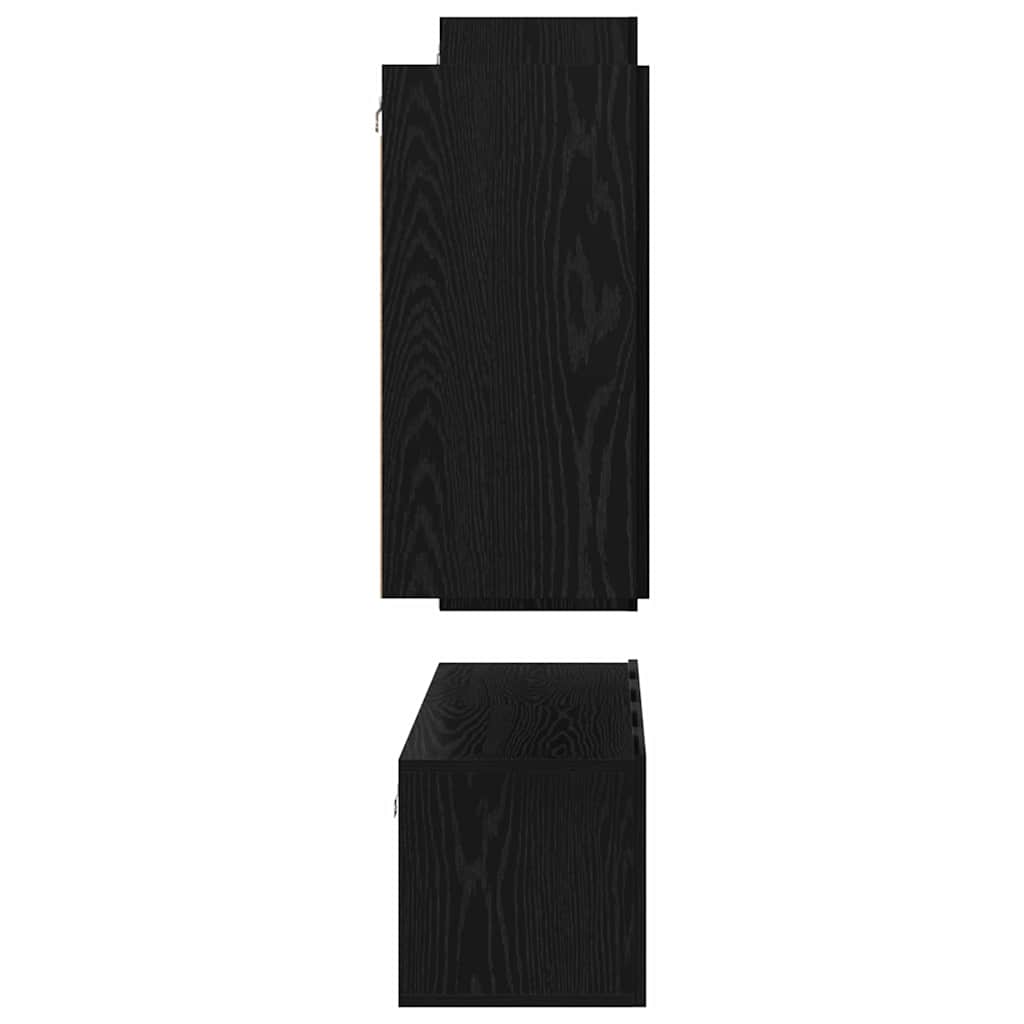 TV-Möbel-Set 4 pcs Schwarz Eichen-Optik 30,5 x 30 x 90 cm