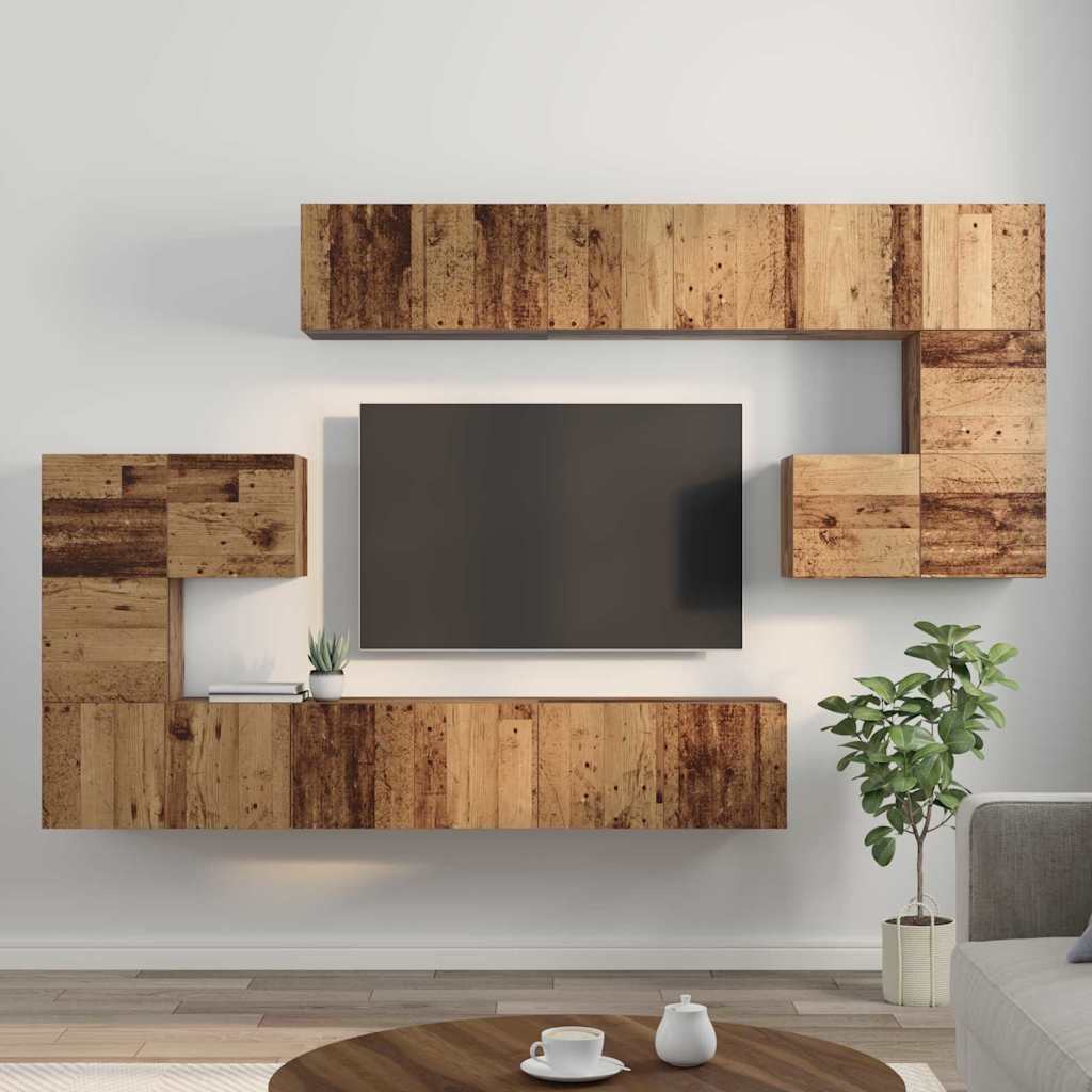 TV-Möbel-Set 10 pcs Altholz 60 x 30 x 30 cm Holzwerkstoff