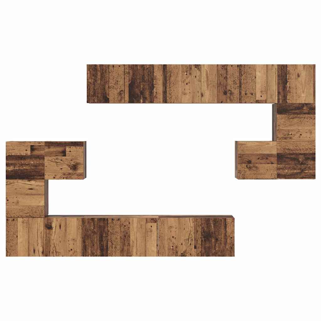 TV-Möbel-Set 10 pcs Altholz 60 x 30 x 30 cm Holzwerkstoff