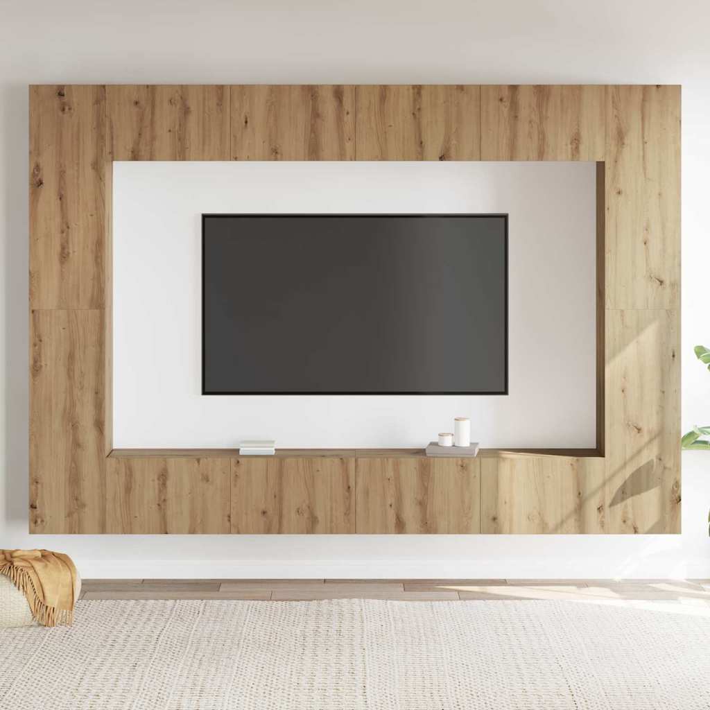 TV-Schrank-Set 8 pcs Artisan-Eiche Mittel 100 x 30 x 30 cm