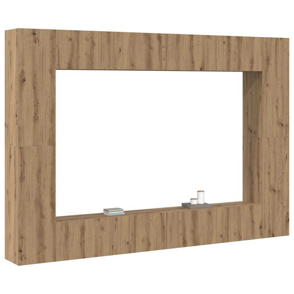 TV-Schrank-Set 8 pcs Artisan-Eiche Mittel 100 x 30 x 30 cm