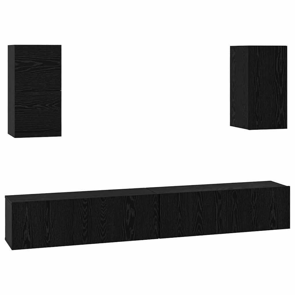 Wand TV Schrank Wandmontiert Schwarz Eichen-Optik Holzwerkstoff