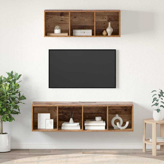 TV-Schrank Set Wandmontiert 2 pcs Altholz Holzwerkstoff