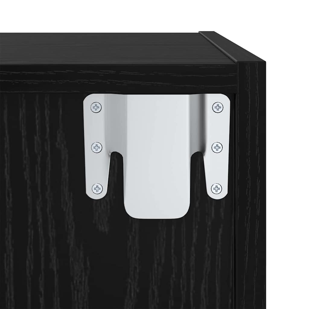 TV-Schrank Set 2 pcs Schwarz Eichen-Optik Holzwerkstoff