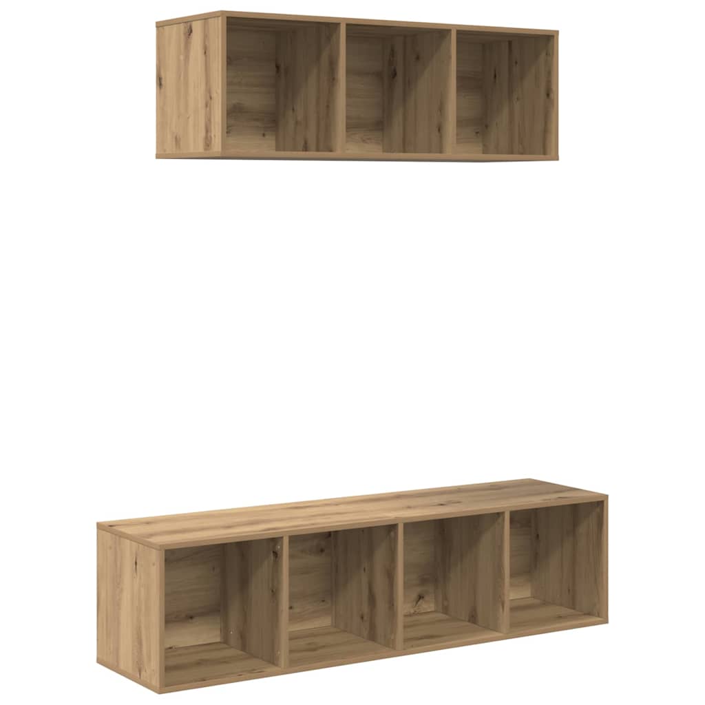 TV-Schrank Set Wandmontiert 2 pcs Artisan-Eiche Holzwerkstoff